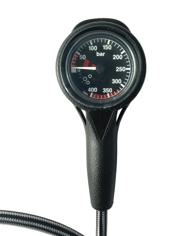 Direkt Vom Hersteller Atlantis Manometer 400 bar mit Miflex-Schlauch, schwarzes Zifferblatt