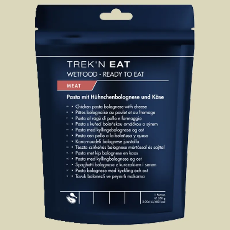 Geprüft Trek'n Eat Pasta mit Hühnchenbolognese und Käse-RTE one size 350g